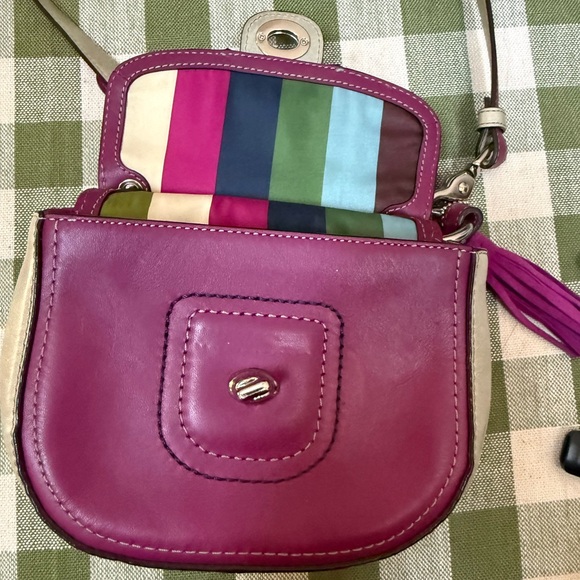 COACH mini Willis legacy in berry and tan/cream color way. - Picture 5 of 11